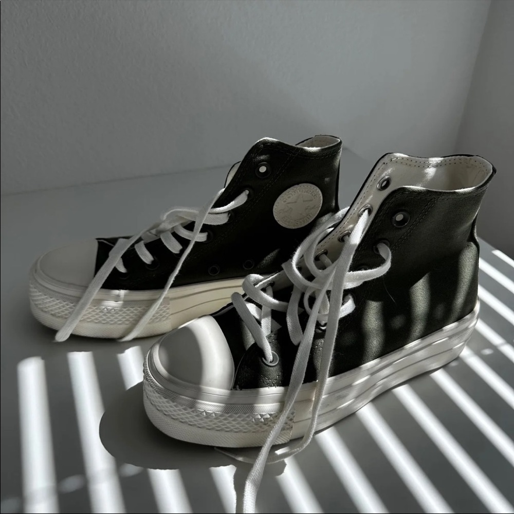 Olive Green Platform Converse